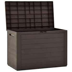 KTHLBRH 【Fast Shipping】 Outdoor Rattan Storage Box, All Weather Deck Box for Patio Furniture Storage, Outdoor Toys and More Patio Storage Box Brown 30.7"x17.3"x21.7"