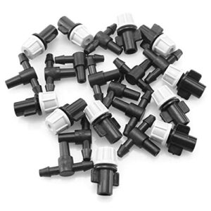 DGZZI 25PCS Adjustable Round Misting Emitter Drippers Connect with Tee Connector for Flower Pot Vegetable Garden Lawn Water Irrigation