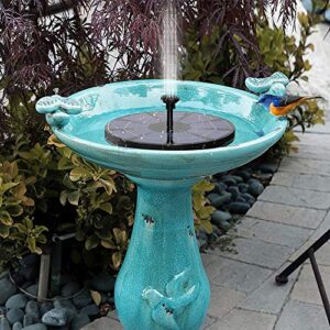 Solar Fountain Pump, SIYIBAEBY 3W Solar Water Pump Fountain Built-in 1200mAh Battery& 6 Nozzles, Floating Water Fountains Pump for Bird Baths, Garden, Fish Tank, Pond, Pool, Aquarium, Patio Outdoor