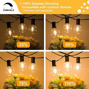 SUNTHIN Globe Outdoor String Lights, 27FT Patio Lights with 14 G40 Shatterproof LED Bulbs(1 Spare), Waterproof Hanging Lights String for Outside Backyard, Porch, Deck, Party, Garden