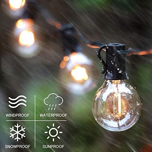 SUNTHIN Globe Outdoor String Lights, 27FT Patio Lights with 14 G40 Shatterproof LED Bulbs(1 Spare), Waterproof Hanging Lights String for Outside Backyard, Porch, Deck, Party, Garden