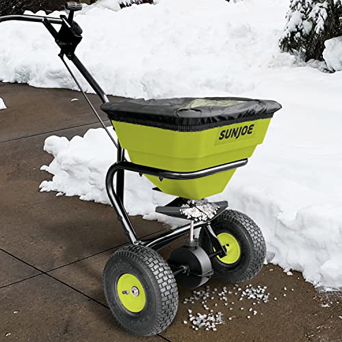 Sun Joe SJ-WBS70 Multi-Purpose Walk-Behind Spreader, 70 Lb. Capacity, Spreads Ice Melt, Grass Seed, Weed Killer, and More, Green