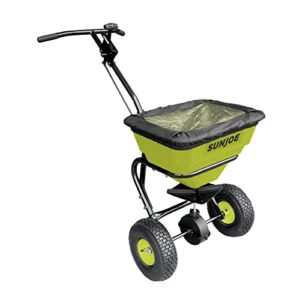 Sun Joe SJ-WBS70 Multi-Purpose Walk-Behind Spreader, 70 Lb. Capacity, Spreads Ice Melt, Grass Seed, Weed Killer, and More, Green