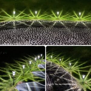 papasbox 12 Pack Solar Pathway Lights Solar Outdoor Lights Stainless Lamp Waterproof LED Solar Powered Landscape Path Ground Stakes Light for Lawn Garden Yard Patio Walkway Driveway Lighting