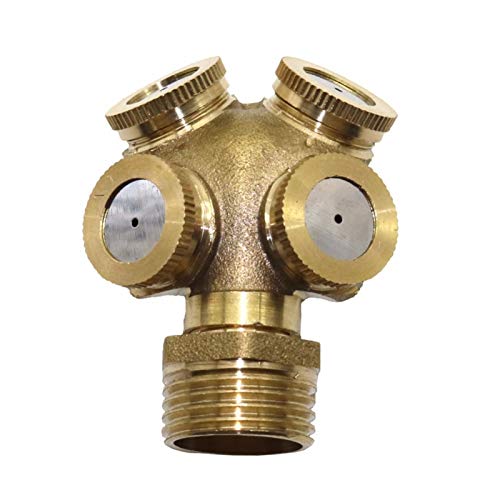 TRENTSNOOK Irrigation dripper 5 Pcs 1/2 Inch Mist Water Sprayer 4 Head Horticultural Atomization Nozzle Garden Spray Cooling Mist Brass Garden Tools