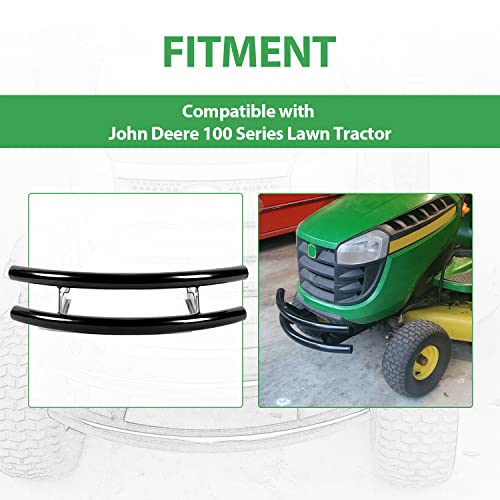 Front Bumper Brush Guard Compatible with John Deere 100 Series 102 115 125 135 145 155C 190C D100 D110 D120 D130 D140 D150 D160 D170 L100 L105 L107 LA175 G110 X110 X120 X125 Lawn Mower Garden Tractor