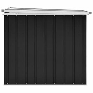Queen.Y 239 Gallon Garden Deck Box, Galvanized Steel Storage Box for Oudoor, Organization and Storage Box for Patio Furniture, Pool Accessories, Toys, Tools, Black