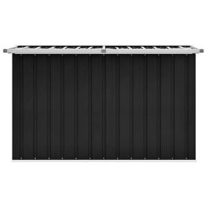 Queen.Y 239 Gallon Garden Deck Box, Galvanized Steel Storage Box for Oudoor, Organization and Storage Box for Patio Furniture, Pool Accessories, Toys, Tools, Black