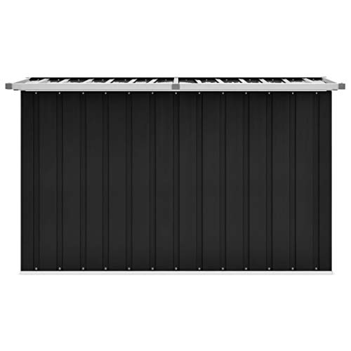 Queen.Y 239 Gallon Garden Deck Box, Galvanized Steel Storage Box for Oudoor, Organization and Storage Box for Patio Furniture, Pool Accessories, Toys, Tools, Black