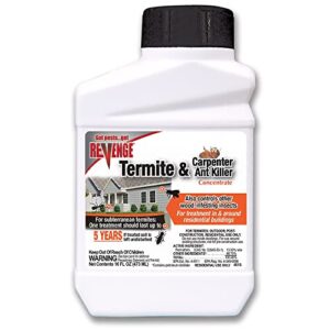 revenge termite & carpenter ant killer spray, 16 oz concentrate, long lasting pesticide for indoors and outdoors