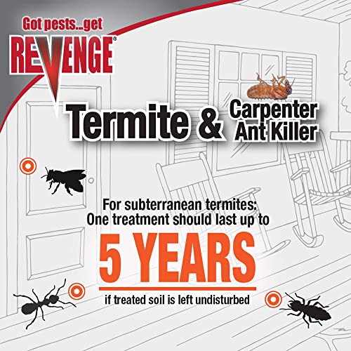 Revenge Termite & Carpenter Ant Killer Spray, 16 oz Concentrate, Long Lasting Pesticide for Indoors and Outdoors