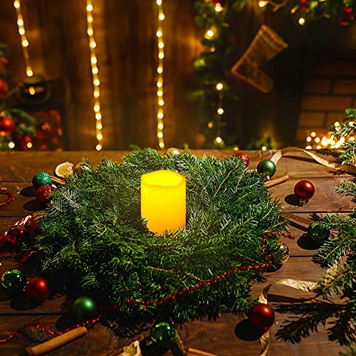 Battery Operated Outdoor Indoor Flameless Candle Electric Waterproof Flickering LED Pillar Candle with Remote Timer for Christmas Halloween Wedding Home Garden Party Decorations Table Centerpiece