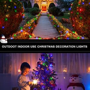 2 Pack Each 32.8ft 120 LED Battery Operated Christmas Tree Lights Indoor Outdoor Cluster String Lights with Timer 8 Modes Dark Green Wire Fairy Light for Xmas Bedroom Garden Decorations (Multicolor)