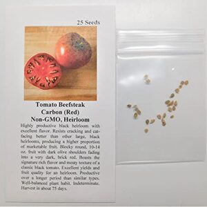 David's Garden Seeds Tomato Beefsteak Indeterminate Carbon FBA-9967 (Red) 25 Non-GMO, Heirloom Seeds