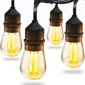 anxbbo led outdoor string lights 25ft with 2w dimmable edison vintage shatterproof bulbs and commercial grade weatherproof strand – ul listed heavy-duty decorative outside lights for patio garden