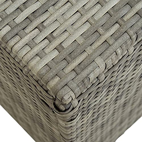 Festnight Patio Storage Box Deck Box for Patio Furniture, Outdoor Cushions, Garden Tools and Pool Toys Poly Rattan 78.7"x19.6"x23.6" Gray