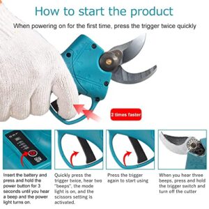 XIOYUE 30mm Pruning Shears Compatible for Makita 18V Battery, Cordless Electric Pruning Scissors Cordless Pruning Shears for Gardening, Apple Tree