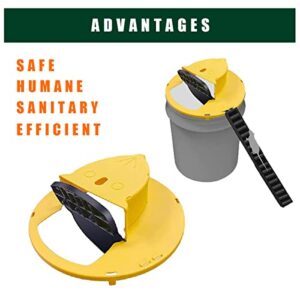 Bucket Lid Mouse Trap (2-Pack) - Flip Slide Rat Trap 5-Gallon Bucket Lid - Auto Reset No See Kill Multi Catch Humane Mice Traps for Garage / Patio / Indoor / Outdoor