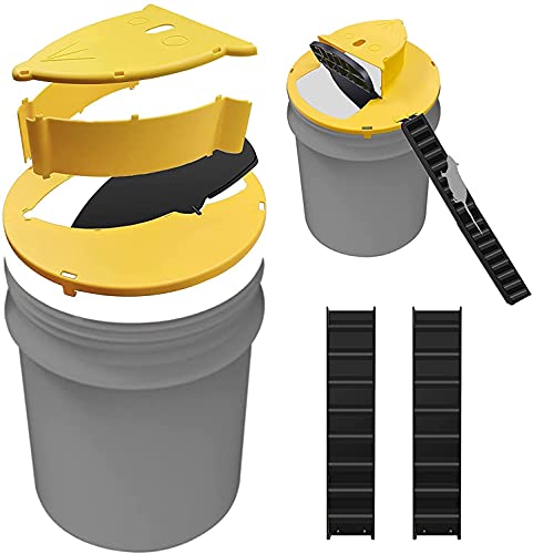 Bucket Lid Mouse Trap (2-Pack) - Flip Slide Rat Trap 5-Gallon Bucket Lid - Auto Reset No See Kill Multi Catch Humane Mice Traps for Garage / Patio / Indoor / Outdoor