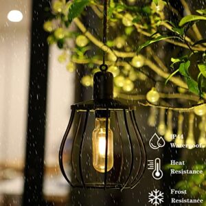 WEIYX Hanging Solar Lanterns, Solar Iron Retro Lanterns, Solar Garden Lights, Outdoor Waterproof, Used for Christmas, Path Garden Garden Decoration (A)