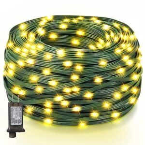 iforsoo christmas lights outdoor, 33ft outdoor led string lights ,8 modes for house yard wedding garden