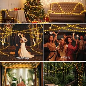 IForSoo Christmas Lights Outdoor, 33ft Outdoor LED String Lights ,8 Modes for House Yard Wedding Garden