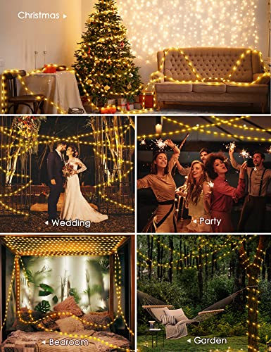 IForSoo Christmas Lights Outdoor, 33ft Outdoor LED String Lights ,8 Modes for House Yard Wedding Garden