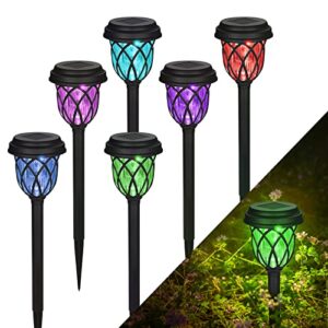 Tomshine Solar Pathway Lights, 6 Pack Solar Lights Outdoor Solar Powered Pathway Lights, LED Solar Landscape Lights Waterproof Garden Lights for Walkway Path Yard Lawn