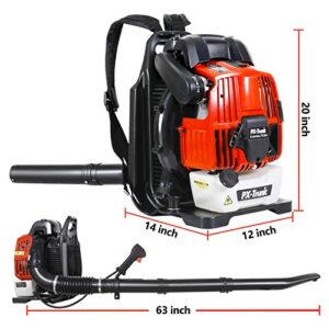 PX-Trunk Gas Leaf Blower Gas Powered Blower 76cc 4 Cycle Engine Backpack Blower Powerful 700 CFM Commercial Blower for Lawn Garden Blowing Leaves Snow Debris and Dust