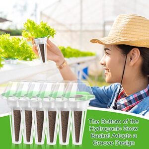 Potchen 400 Pcs Hydroponic Growing Kit Include Replacement Grow Baskets Plant Sponges Labels Stickers Clear Lids, Germination Compatible with System (Flower Style)