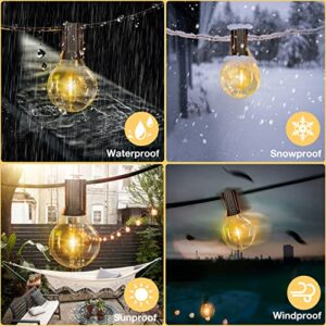 GPATIO Outdoor String Lights, 60FT(50+10) Waterproof Patio Lights with 32 Dimmable Hanging Lights Globe G40 Bulbs, 2700k Shatterproof for Backyard Gazebo Porch Garden Commerical Outside Decor