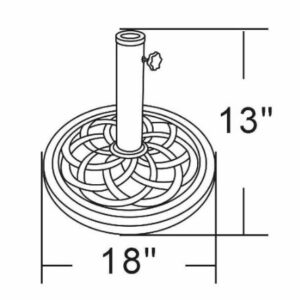 YITAHOME 100 Gallon Large Resin Deck Box Outdoor Storage Boxes for Patio Furniture & DC America UBP18181-BR 18-Inch Cast Stone Umbrella Base, Made from Rust Free Composite Materials