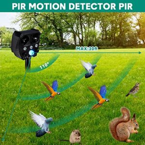 Solar Powered Ultrasonic Animal Repellent Waterproof Cat Repellent with Motion Detector Squirrel Repellent Bird Deterrent Devices Outdoor Solar Deer Repellent Devices for Outdoor (Black, 2 Pcs)