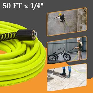 M MINGLE Pressure Washer Hose 50 FT x 1/4" - Replacement Power Wash Hose with Quick Connect Kits - High Pressure Hose with M22 14mm Fittings - 3600PSI
