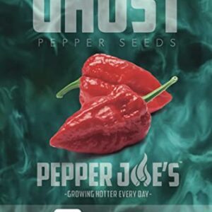 Pepper Joe’s Ghost Pepper Seeds – Pack of 10+ Superhot Chili Pepper Seeds – USA Grown – Premium Non-GMO Bhut Jolokia Seeds for Planting in Your Garden