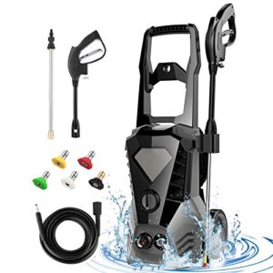 hopekings electric pressure washer high pressure cleaner power washer machine with power hose gun, 5 nozzles for cleaning cars, home, driveway, patio, garden, yard