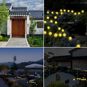 King Ma Solar Garden Lights, 2pcs 8 LED Solar Powered Firefly Lights Outdoor Starburst Swaying Vibrant Awaken Cheerful Yard Lights for Pathway Patio Landscape Decor (Warm White)