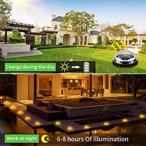 YGDGSDDS Outdoor Solar Ground Light has IP67 Waterproof and 8 LEDs, Suitable for Outdoor Night Scene Lighting Such as Swimming Pools, Gardens, etc, Making it Bright(White 4Pack)