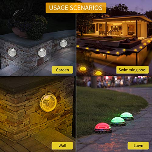 YGDGSDDS Outdoor Solar Ground Light has IP67 Waterproof and 8 LEDs, Suitable for Outdoor Night Scene Lighting Such as Swimming Pools, Gardens, etc, Making it Bright(White 4Pack)