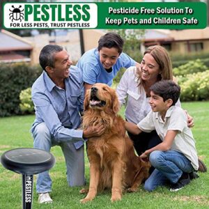 Pestless Upgraded Ultrasonic Pest Repeller - Deterrent for Moles, Gophers, Snakes, Mice - Safe, Humane, Solar Powered Outdoor Rodent Repellent for Garden, Lawn, Yard (4)