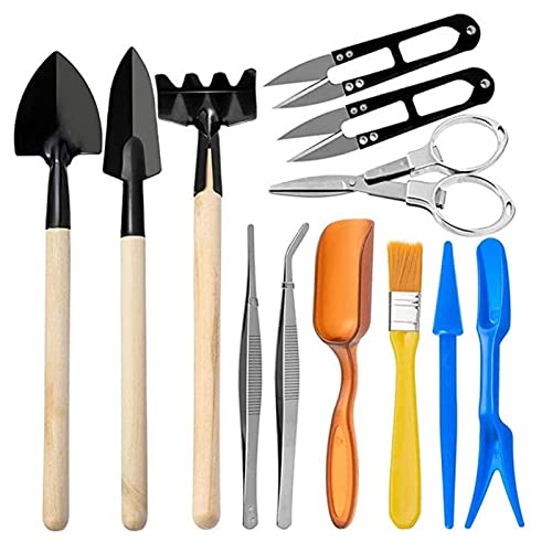 Snow Shovels for Snow Removal - Shovel Trimming Tools Succulent 12-Piece Mini Soils Seedling Scissors Set Gardening Transplanter Brush of Potted Patio & Garden