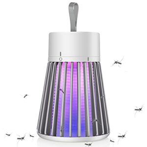 bug zapper mosquito zapper & fly zapper portable indoor bug zapper led fly trap electronic fly zapper indoor mosquito trap ideal for fly traps indoors super-fast electric bug zapper（grey）