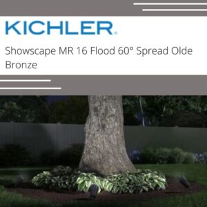 Kichler Showscape Collection #28312; Landscape Spotlight Fixture, 5 Watts, 12 Volts with MR16 Reflector Flood 60 Degree Spread Olde Bronze for Garden, Patio, Hotel, Residential, Commercial (1 Pack)