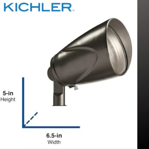 Kichler Showscape Collection #28312; Landscape Spotlight Fixture, 5 Watts, 12 Volts with MR16 Reflector Flood 60 Degree Spread Olde Bronze for Garden, Patio, Hotel, Residential, Commercial (1 Pack)