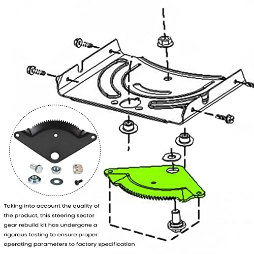 sevencow Steering Gear Rebuild Kit 532194732 for Husqvarna Craftsman AYP Poulan Weed Eater 194732 Sector Plate 587738906 Pinion 532194747 Machined Pivot Bushing & Hardware