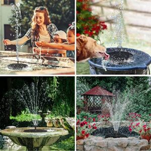 Solar Fountain for Bird bath, 2.5W Solar Water Fountain Pump with 6 Nozzles, Solar Panel Kit Water Fountain for Garden, Pond, Pool, Patio, Fish Tank, Outdoor