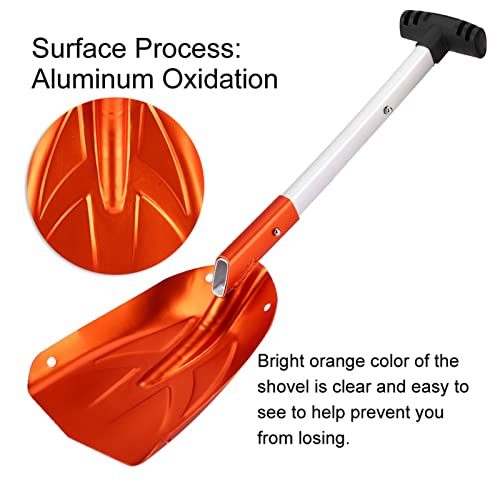 plplaaoo Snow Shovel,Aluminum Alloy Detachable Telescopic Emergency Snow Shovel,Multifunctional Car Snow Shovel Winter Snow Ice Shovel,for Car Emergency Snow Removal,Garden,Beach