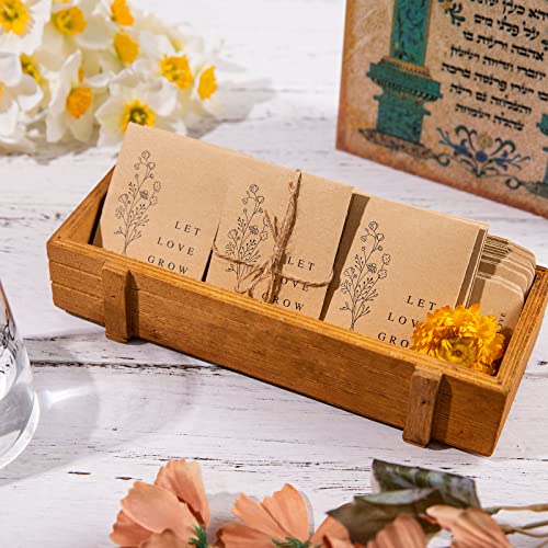 Whaline 200 Pack Wedding Favor Seed Packets Self-Adhesive Let Love Grow Kraft Envelope Rustic Small Flower Seeds Storage Packets for Garden Office Wedding Gift Party Favors, 3.5 x 2.4 Inch