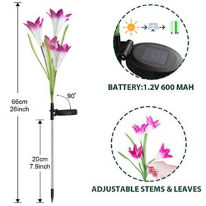 Grewtech LED Garden Solar Lights - Outdoor Indoor Yard Lights - LED Color Changing Lily Flower Lights for Patio/Yard/Backyard DecorLE (Purple)