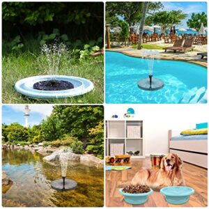 AMZtime Solar Fountain with Collapsible Basin DIY Kit, 2.5W Solar Water Fountain with 6 Nozzles, with Collapsible Basin, Solar Powered Water Fountain DIY Kit for Garden, Ponds, Pool, Fish Tank,Outdoor